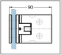Preview: Duschtürband Milano Original Glas-Glas 90°