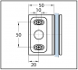 Preview: Winkelverbinder Crossover Pur 90° Glas-Wand Langloch für Wandbefestigung