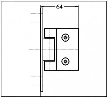 Duschtürband Wellness® Glas-Wand 90° nach innen öffnend lange Anschraubplatte