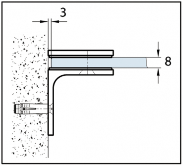 Winkelverbinder Wellness® Glas-Wand 90°