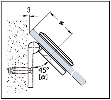 Winkelverbinder Milano Glas-Wand 45° - 90° verstellbar