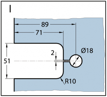 Duschtürband Milano Pur Glas-Wand 90° einseitige Wandmontage