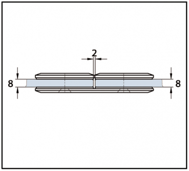 Längsverbinder Milano Pur Glas-Glas 180°