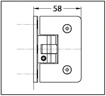 Duschtürband Easy Glas-Wand 90° einseitige Wandmontage