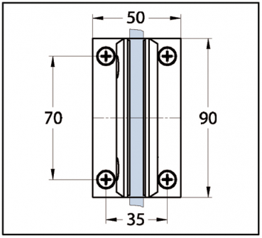 Duschtürband Art Glas-Wand 90° beidseitige Wandmontage