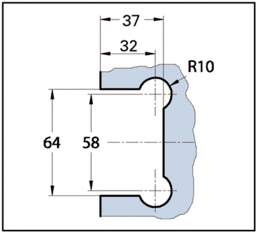 Duschtürband Art Glas-Wand 90° beidseitige Wandmontage