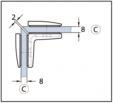 Winkelverbinder Bella Glas-Glas 90°