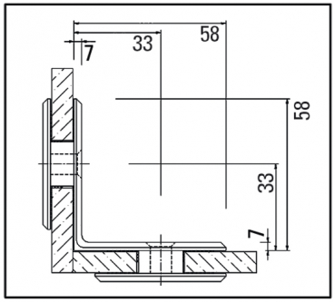 Winkelverbinder 90° Glas-Glas