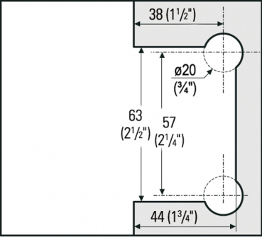 Duschtürband Bilbao Select Glas-Wand 90° beidseitige Wandmontage