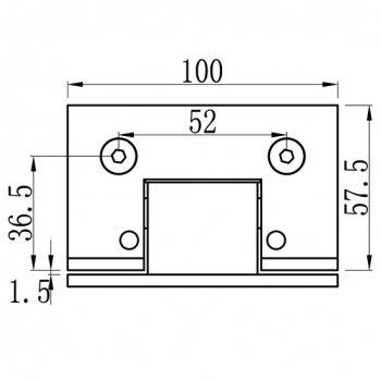 Duschtürband Bilbao Premium HD Glas-Wand 90° beidseitige Wandmontage