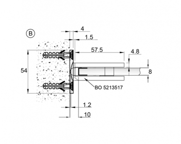 Duschtürband Bilbao Premium HD Glas-Wand 90° beidseitige Wandmontage