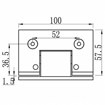Duschtürband Bilbao Premium HD Glas-Wand 90° einseitige Wandmontage