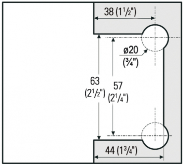 Duschtürband Barcelona Select Glas-Wand 90° beidseitige Wandmontage