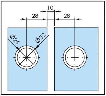 Duschtürband Lugo Glas-Glas 180° nach außen öffnend, DIN rechts