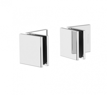 1 Paar Winkelverbinder Juna Glas-Wand 90° für 6 - 10 mm Glasstärke