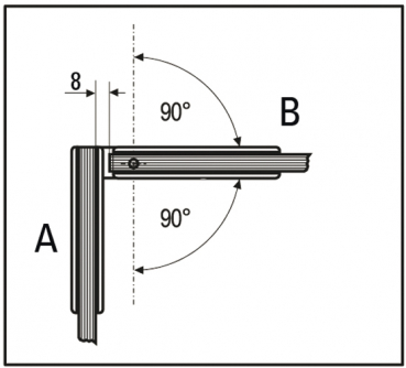 Duschtürband Granada 90° Glas-Glas