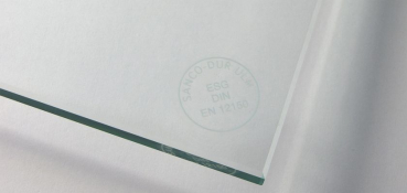 Spezialglas für Geländer, Brüstungen und Dächer  VSG aus Verbundsicherheitsglas VSG klar & matt weiß 13,52mm  bis 21,52mm