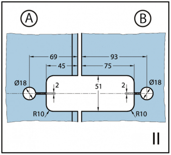 Duschtürband Milano Glas-Glas 135°