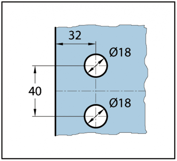Duschtürband Wellness® Glas-Wand 90° nach innen öffnend lange Anschraubplatte