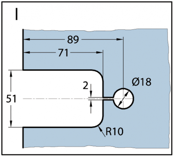 Duschtürband Milano Pur Glas-Wand 90° einseitige Wandmontage