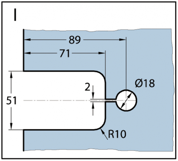 Duschtürband Milano Pur Glas-Wand 90° einseitige Wandmontage mit Spritzschutz