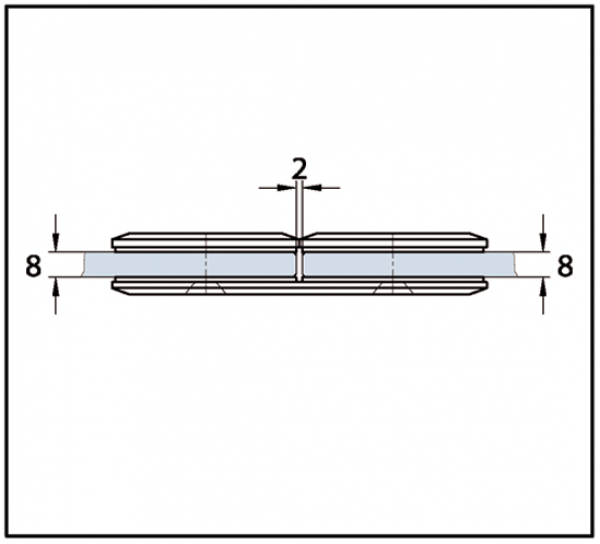 Längsverbinder Milano Pur Glas-Glas 180°