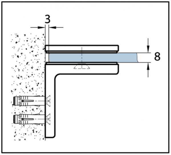 Winkelverbinder Milano Original / Milano Premium Glas-Wand 90°
