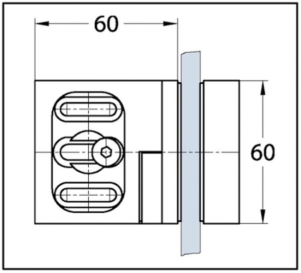 Winkelverbinder Quadrato Glas-Glas 45° - 180°