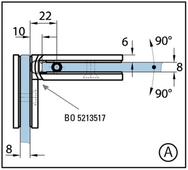 Duschtürband Milano Original Glas-Glas 90°