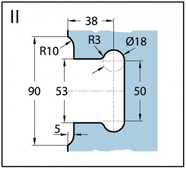 Duschtürband Easy Glas-Wand 90° einseitige Wandmontage