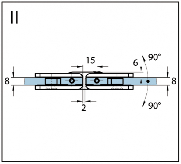 Duschtürband Easy Glas-Glas 180°