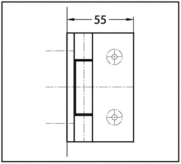 Duschtürband Bella Glas-Wand 90° mit Hohlkehle nach außen öffnend