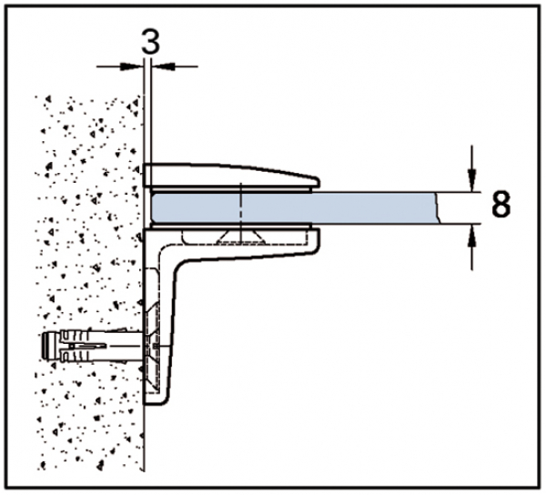 Winkelverbinder Bella Glas-Wand 90°