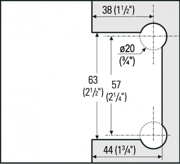 Duschtürband Bilbao Select Glas-Wand 90° beidseitige Wandmontage