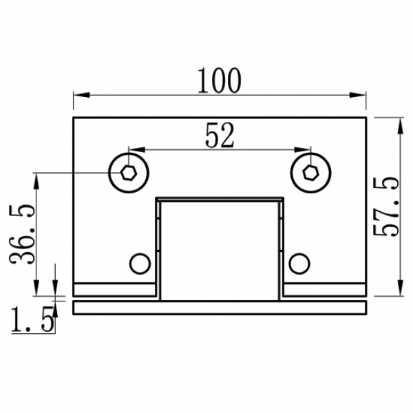 Duschtürband Bilbao Premium HD Glas-Wand 90° einseitige Wandmontage