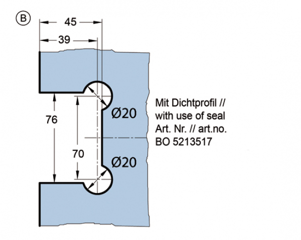 Duschtürband Bilbao Premium HD Glas-Wand 90° einseitige Wandmontage