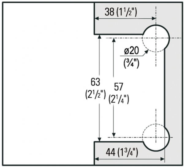 Duschtürband Barcelona Select Glas-Wand 90° beidseitige Wandmontage