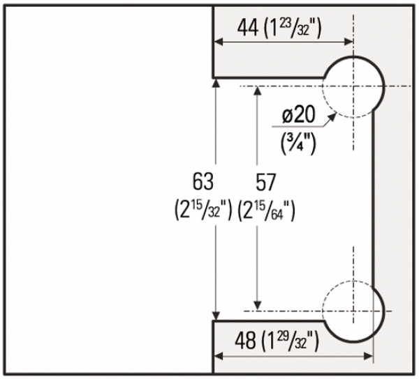 Duschtürband Barcelona Select Glas-Wand 90° geteilte Anschraubplatte