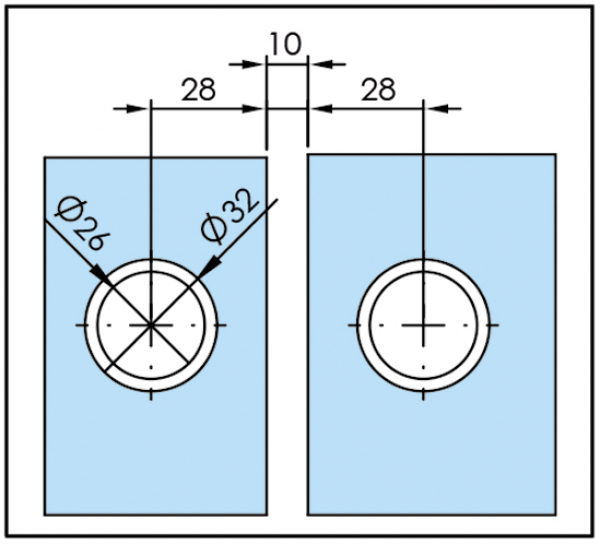 Duschtürband Lugo Glas-Glas 180° nach außen öffnend, DIN rechts